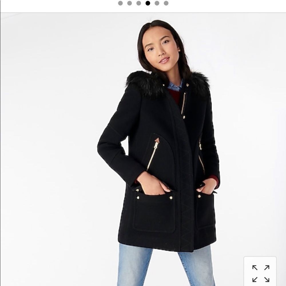 NWT 2020 J. Crew Wool Black Chateau Parka - 00